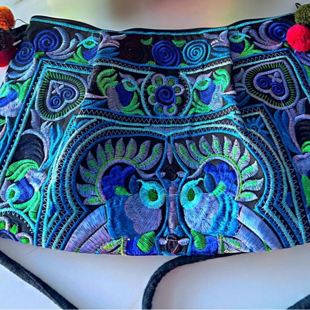 Colorful Embroidered Crossbody Bag